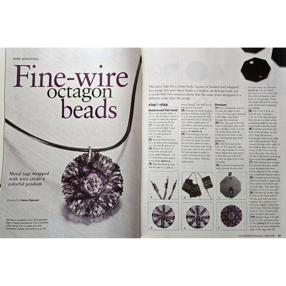 Bead And Button Magazine April 2008 Herringbone Blossoms - Picture 13 of 14